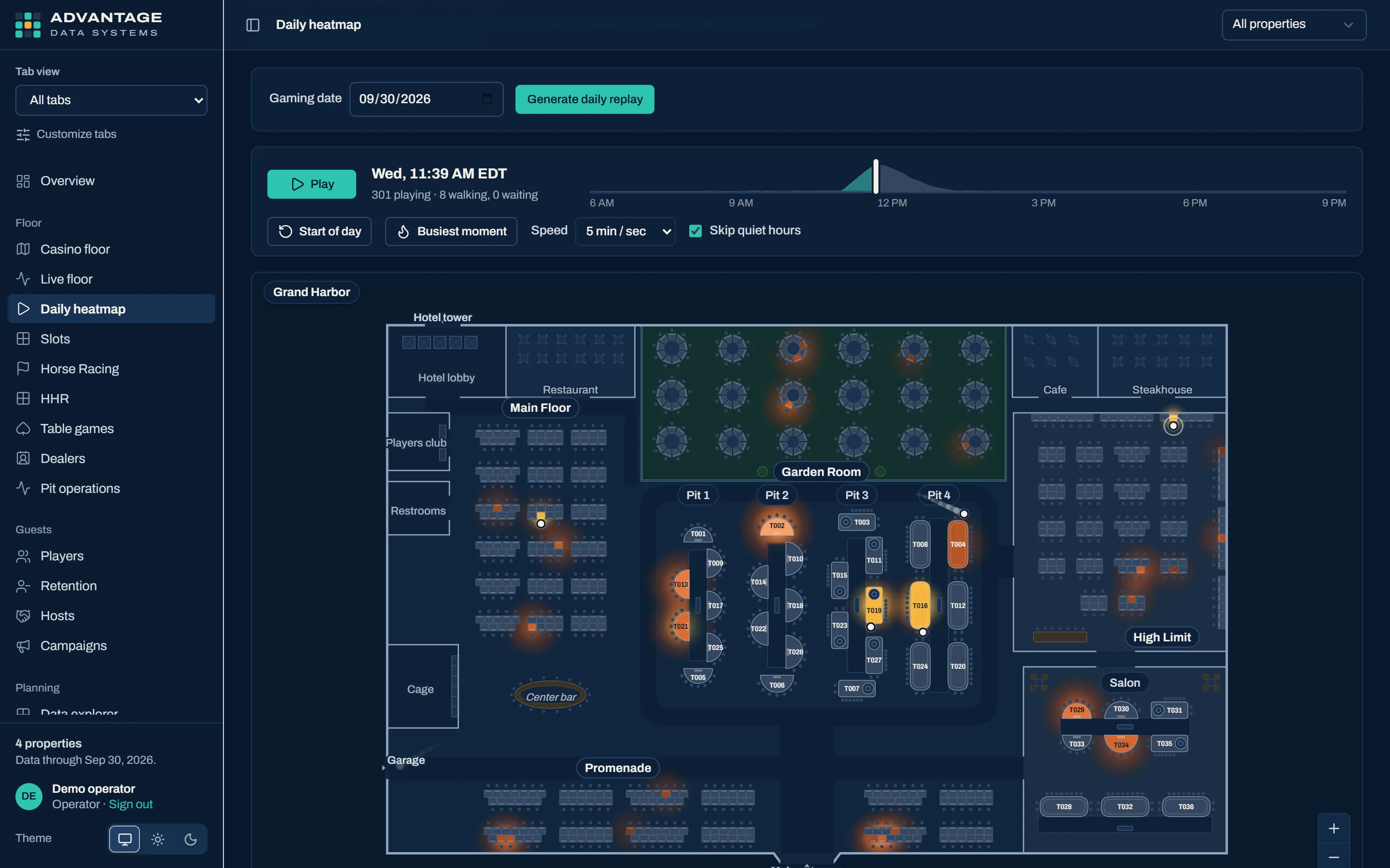 Daily replay in Advantage Data Systems